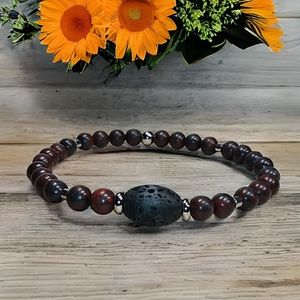 Aromatherapy bracelet with Brecciated Jasper.